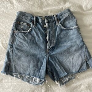 Agolde Blue Jean Shorts Classic Cut-Off Style
